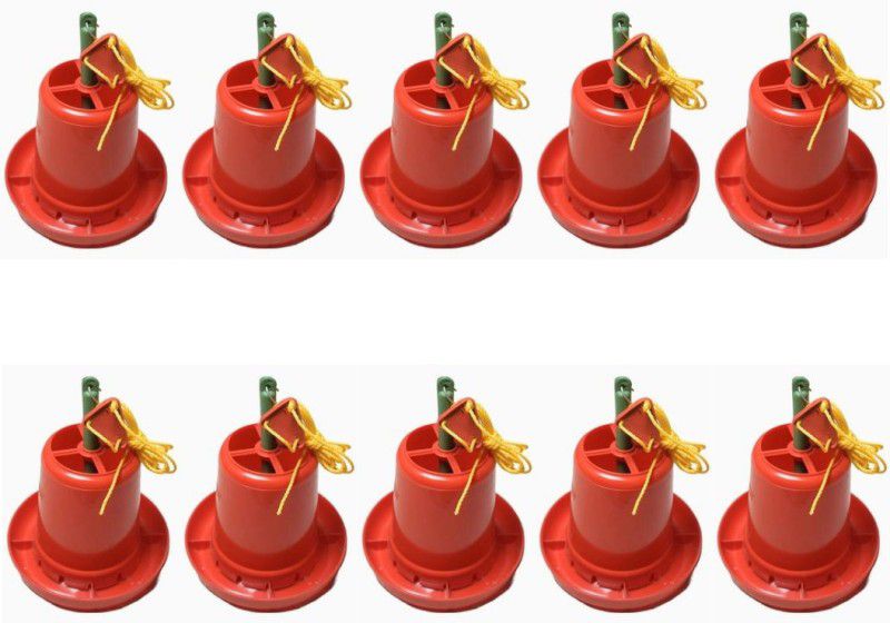 Sohit agro farm 3 kg poultry food feeder (suitable for brooding chicks) pack of 10 Common Bird Feeder  (Red)