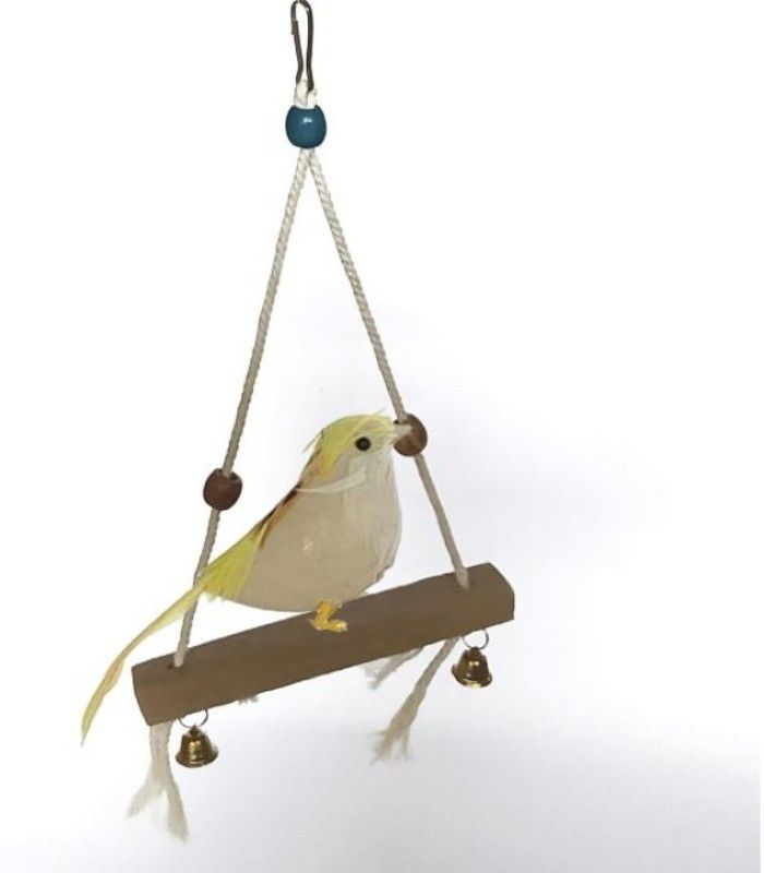 KAPOOR PETS Bird Cage Swing Wooden Toy Hammock Hanging Bird Play Stand Bird Play Stand