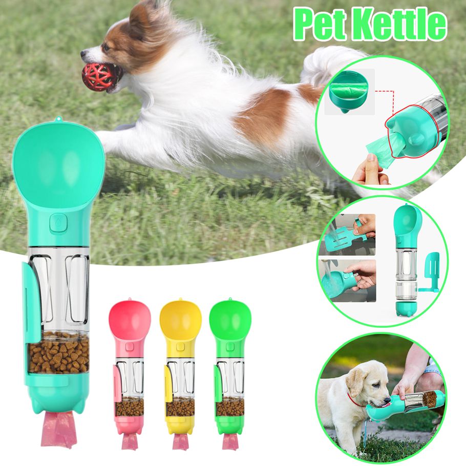 Travel Portable Shovel Cat Dog Water Food Cup Bottle Drinking Feeder Pet Kettle