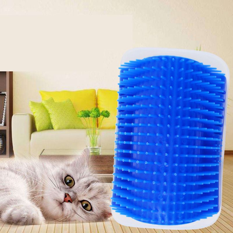 Pet Comb Removable Cat Corner Scratching Rubbing Brush Pet Hair Removal Massage Comb Pet Grooming Cleaning (Grey)