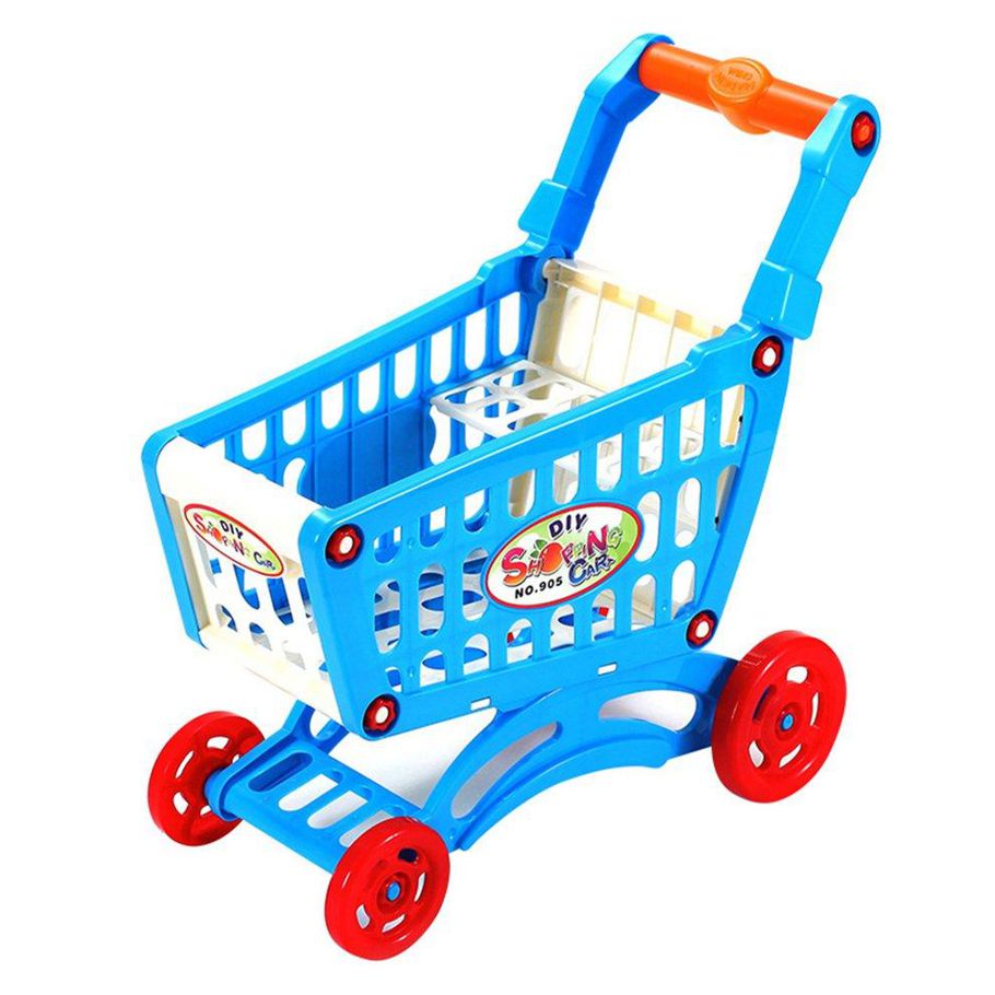 EF Simulate Supermarket Shopping Cart Pretend Play Toys Mini Plastic Trolley