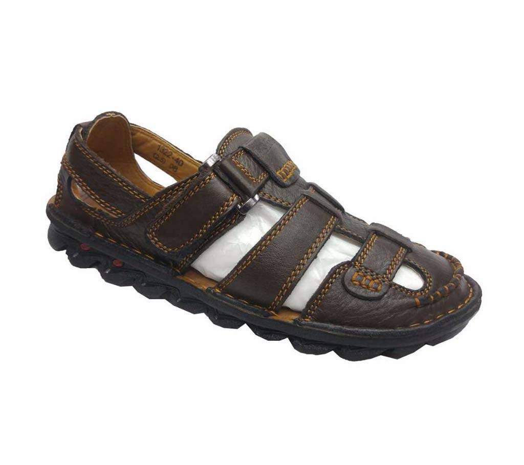 Men's Chocolate Color Leather Sandals