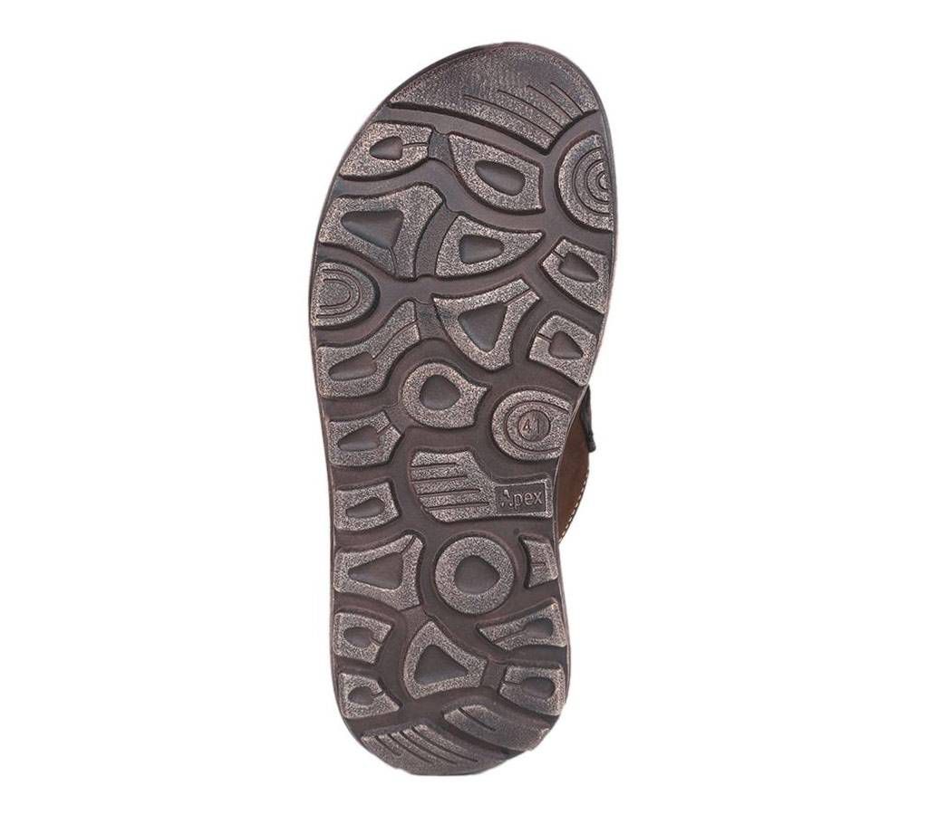 Apex Brown Suede Leather Men's sandal