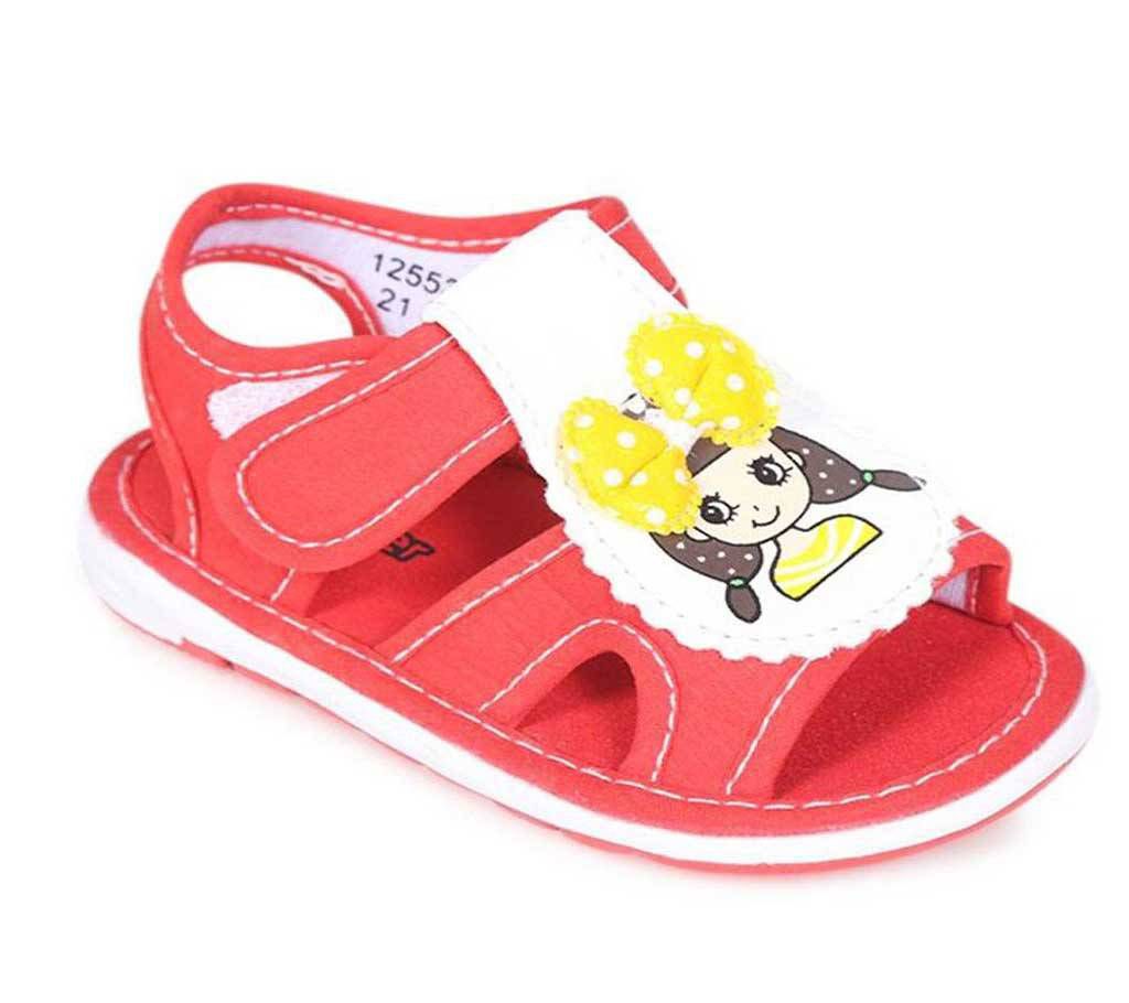 Twinkler Red Fabric Infant Girl's Sandal