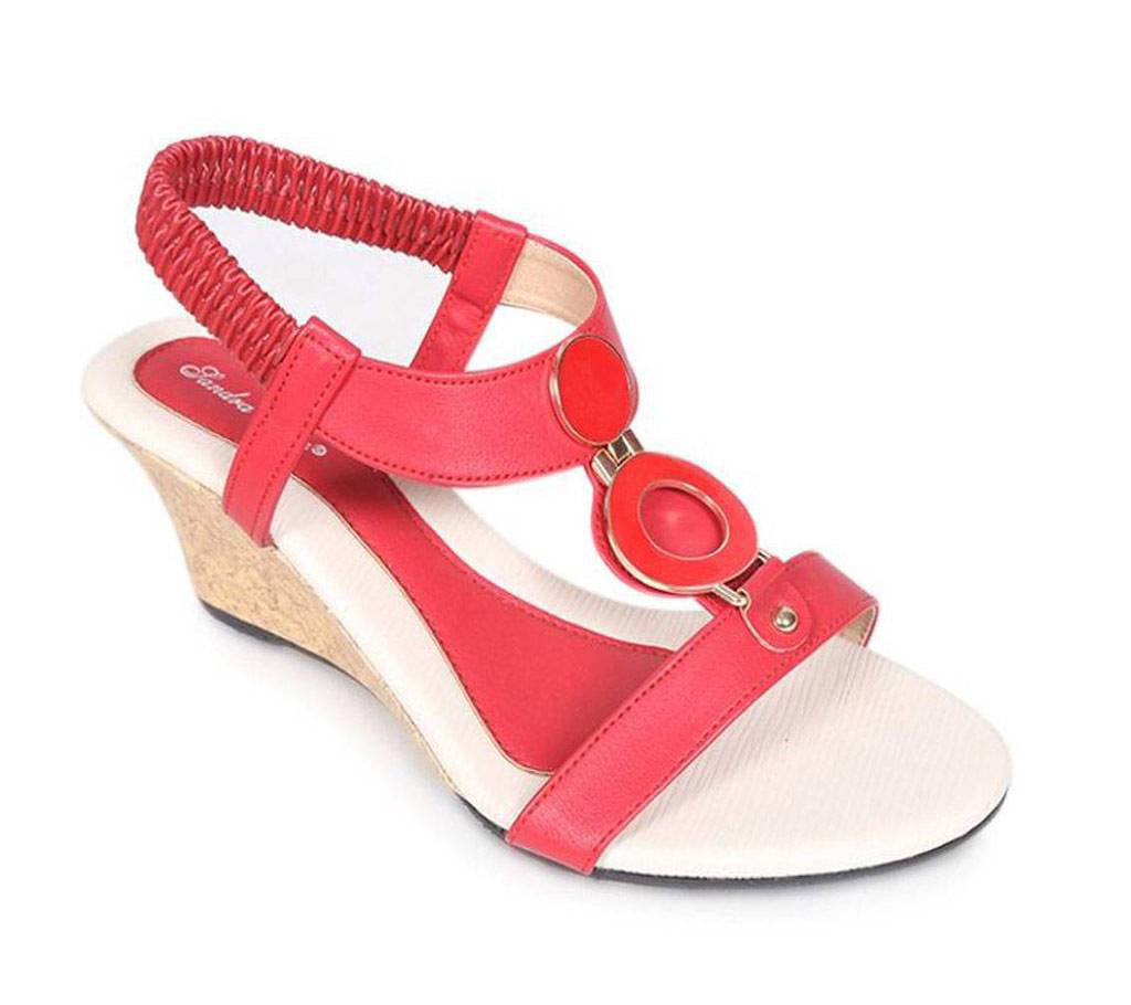 Sandra Rosa Red Leather Heel Ladies Sandal