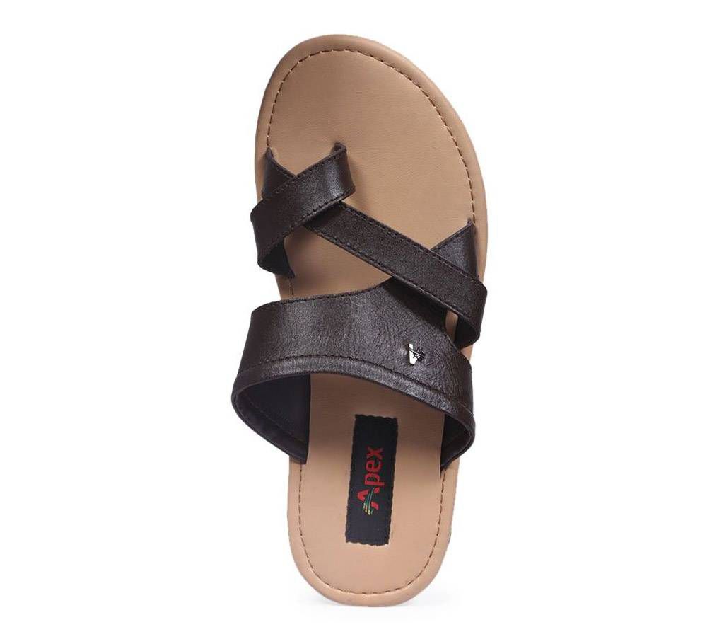 Apex Dark Brown Leather Men's sandal