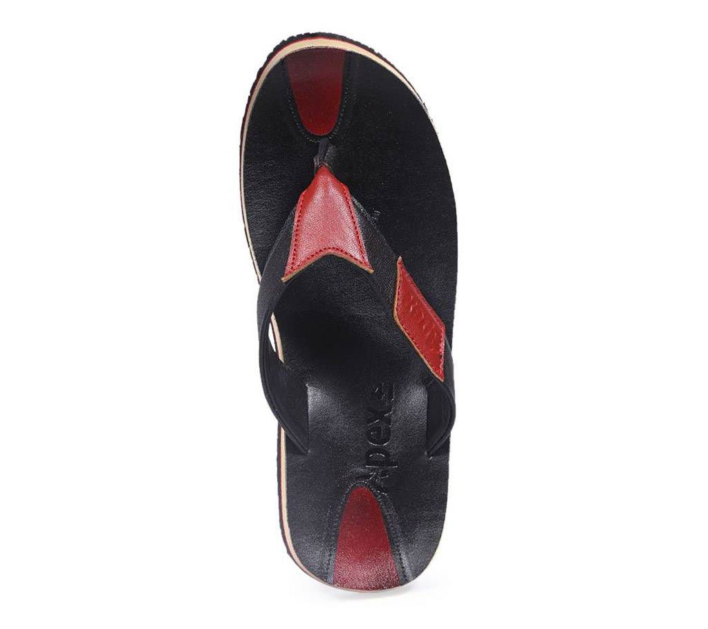 Apex Maroon and Black Leather Men's sandal