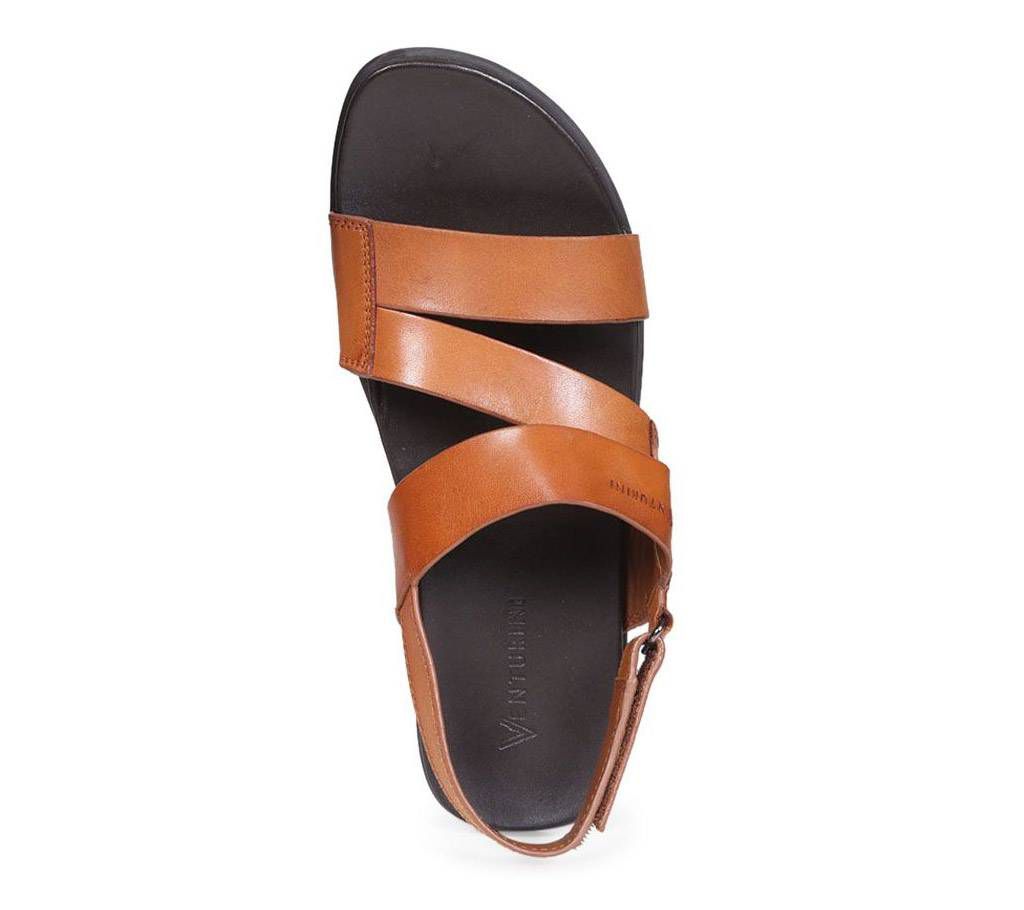 Venturini Men's Brown Burnished Leather Sandal

