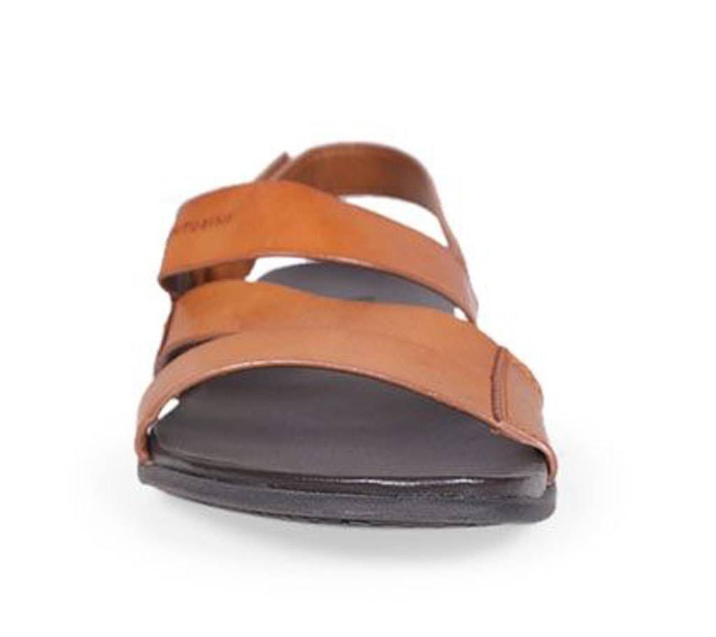 Venturini Men's Brown Burnished Leather Sandal

