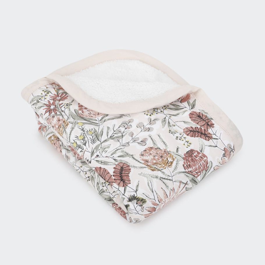 Jersey Plush Blanket - Floral