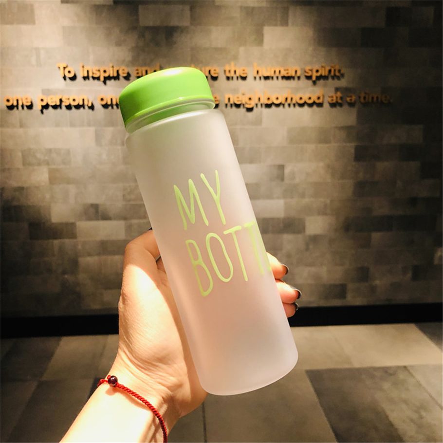 500ml Transparent Plastic Cup My Bottle Frosted Water Bottle Bpa Free Student Cup Travel Tea Cup NiceEstore
