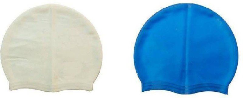 sports trading Swimming Silicon Cap - Combo of 2 Blue (Multicolor, Pack of 2) Swimming Cap  (Multicolor, Pack of 1)