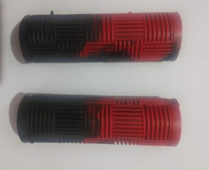 Biking Hub 20608 Motercycle Handle Grip Set Of 2 Black And Red Universal for all Bike Bicycle Handle Grip  (13 cm)