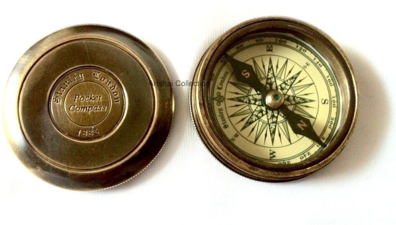 Artshai Stanley london Brass Magnetic Compass With Engraved Poem,Unique Gifting Idea Compass  (Brown)