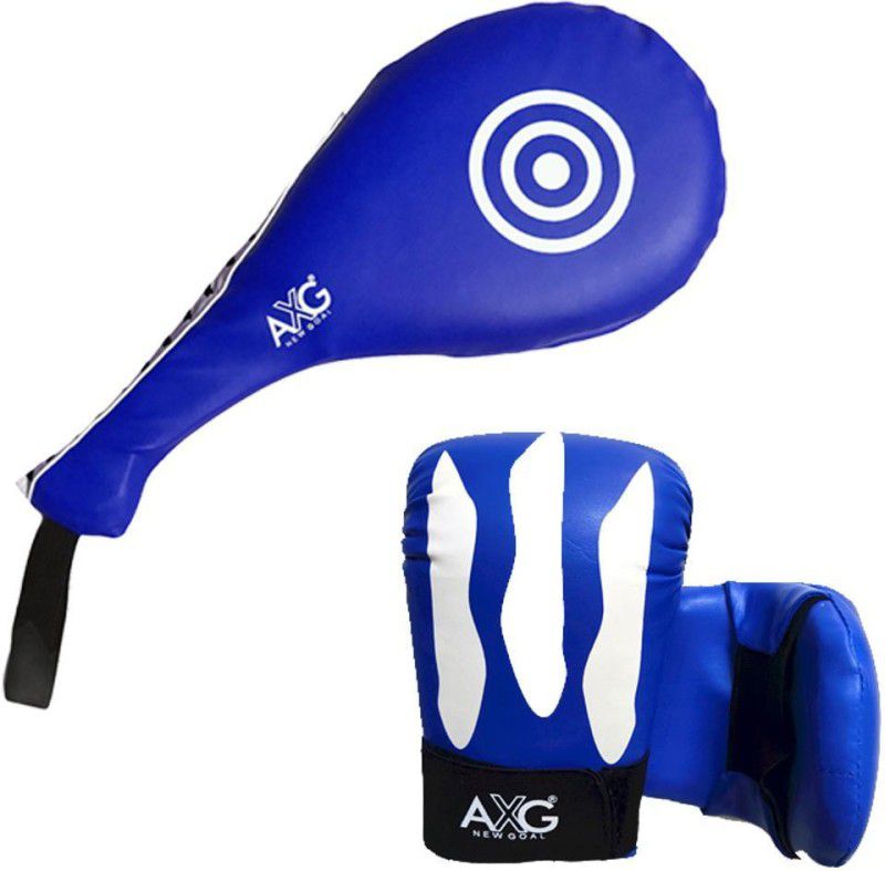 AXG NEW GOAL Taekwondo Combo With Focus Pad double and Finger Out Gloves (Small) Boxing Kit