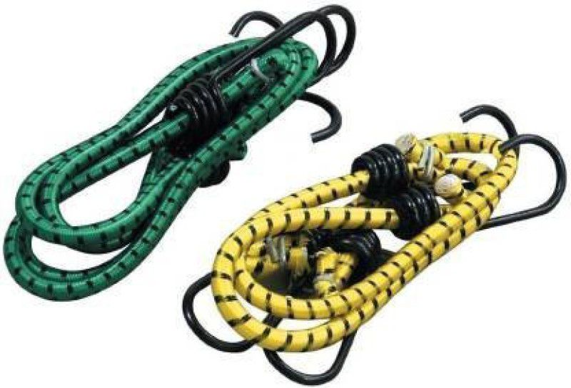 Asian Aura High Strength Elastic Bungee Luggage Rope with Hooks (Set of 2 Multicolour) Multicolor  (Length: 2.5 m, Diameter: 10 mm)