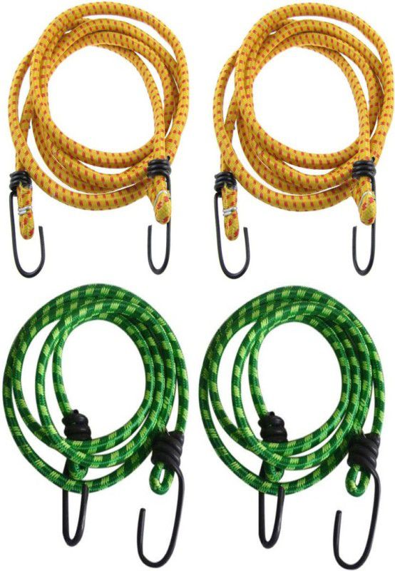 MGP FASHION High Strength Heavy Duty Elastic Rope Bungee Shock Cord Cable Luggage with Hook Green,Yellow  (Length: 2 m, Diameter: 10 mm)