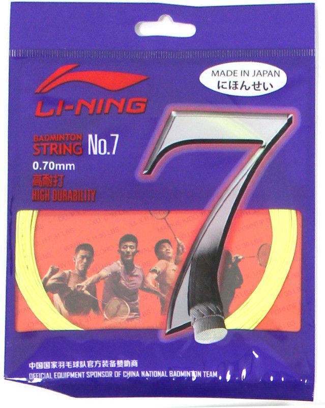 LI-NING No.7 Boost String (0.70mm Made in Japan) 0.7 Badminton String - 10 m  (Yellow)
