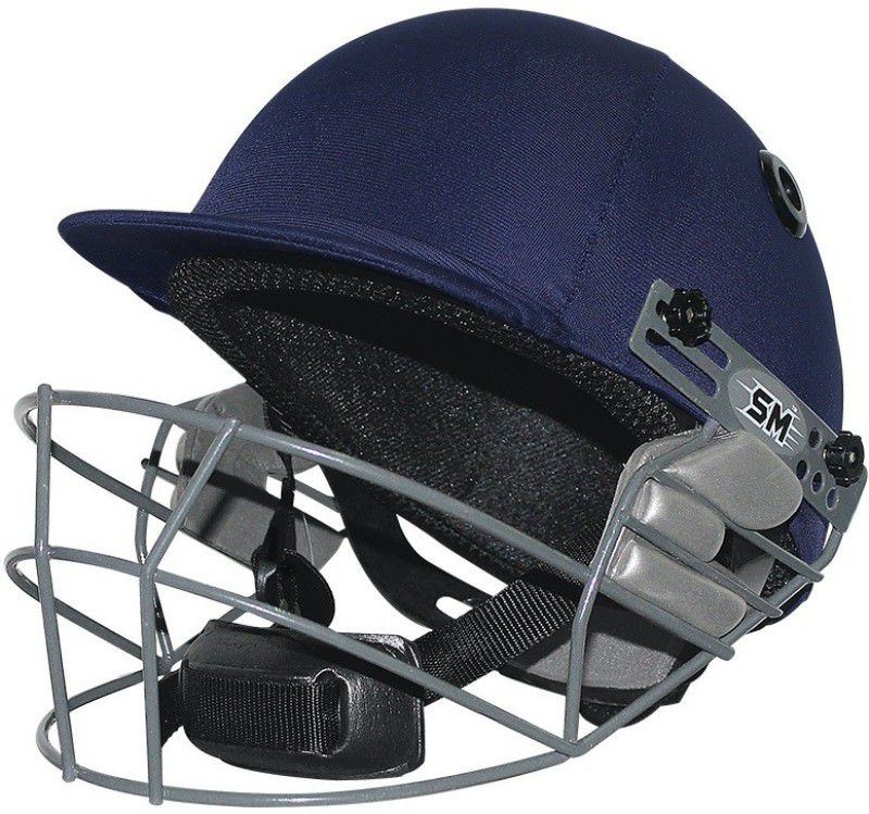 SM VIGOUR Cricket Helmet  (Navy Blue, Silver)