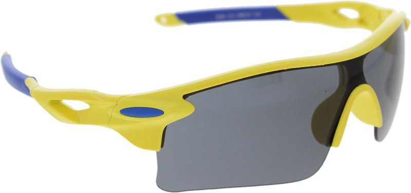 VAST 7 Layer Anti Glare Wrap Around All Sports And Cricket Goggles  (Yellow)