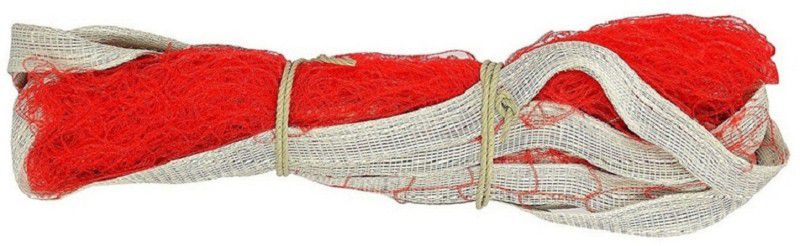 YUKI Red Badminton Net (SIZE : 24 x 2.5) with Nylone Material, Nylone Tape, 4 Sided Border, Single Piece Badminton Net  (Red)