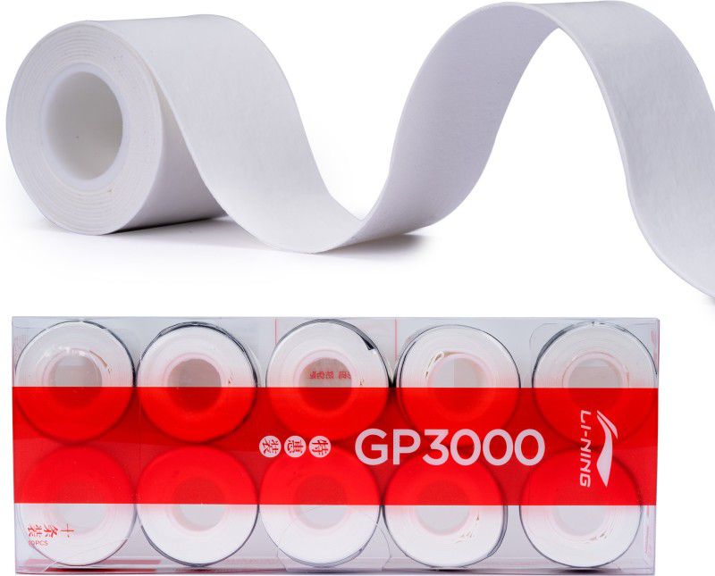 LI-NING GP 3000 Badminton Over Grip (White, Pack of 10, 100 gms)  (Pack of 10)