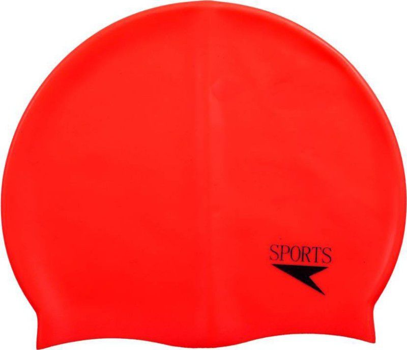 Flyp SILICON SWIMMING CAP FOR HAIR PROTECTION TO SWIM Swimming Cap  (Red, Pack of 1)