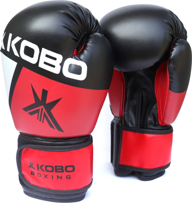 KOBO P.U Leather Boxing, Punching Bag Sparring Training Gym Muay Thai Mitts Fight Boxing Gloves  (Multicolor)