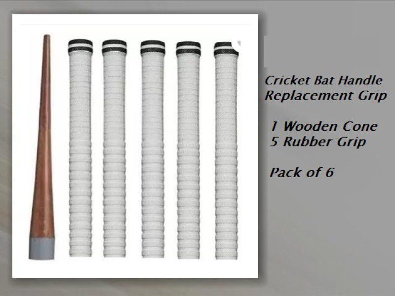 Krullers 1Cricket Bat Handle Gripper With 5Cricket Bat Handle Replacement Grip,Pack of 6 Extra Tacky  (Pack of 6)