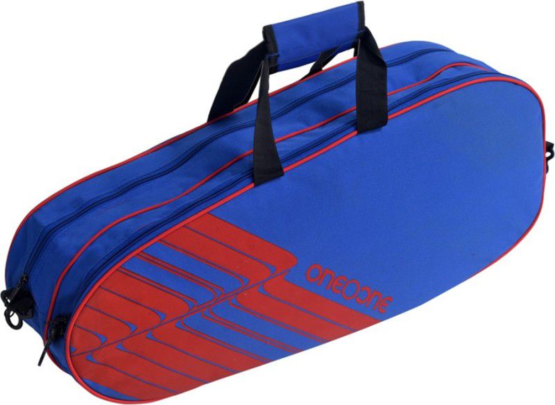 One O One Lines Collection Double Blue & Red - Racket Bag (badminton / tennis)  (Blue, Kit Bag)