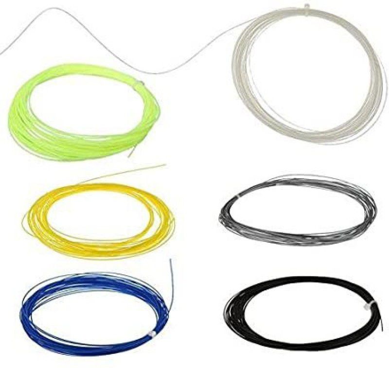 Swa Mi Badminton Racket String (Wire) Pack of 6 0.69 Badminton String - 10 m  (Multicolor)