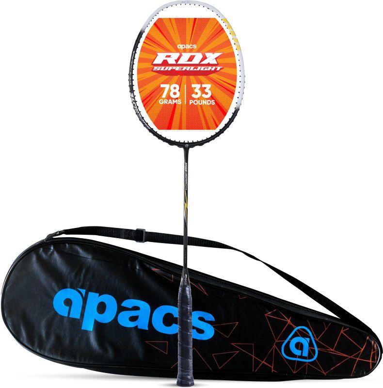 apacs RDX Superlite (Max Tension upto 33 LBS, 78g) Black, Yellow Unstrung Badminton Racquet  (Pack of: 1, 78 g)