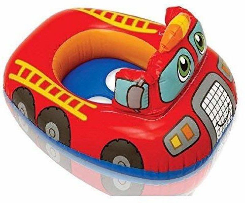 PRISMAXIC Kiddie Swim Pool Tube Boat for Kids, Fire Engine, 29x23 Inches (Red) Swim Floatation Belt