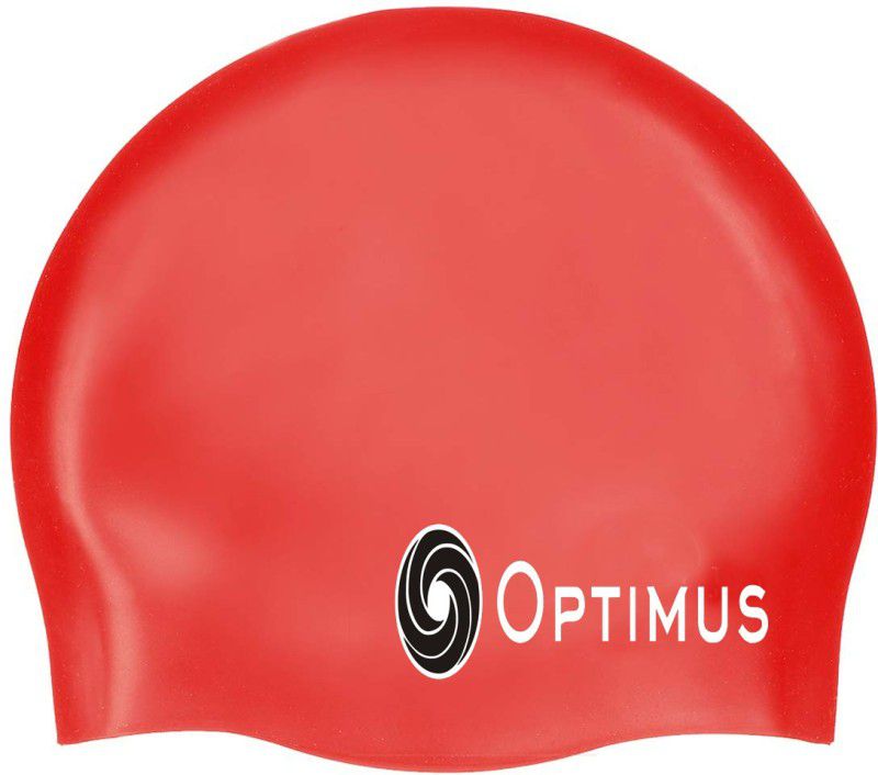 Optimus Unisex Swimming Non-Slip Highly Durable Silicon Cap - Red Swimming Cap  (Red, Pack of 1)