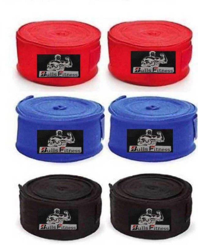 bulls fitness 03 Red, Blue, Black Boxing Hand Wrap (Red, Blue, Black, 108 inch) Boxing Hand Wrap  (108 inch)