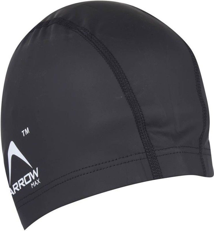 ArrowMax PROFESSIONAL COMFORT PU SWIM CAP (BLACK) BY ONE SHOT RETAIL Swimming Cap  (Black, Pack of 1)