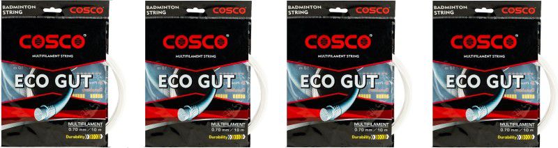 COSCO Eco Gut Multifilament String 0.7 Badminton String(Pack Of 4) 0.7 Badminton String - 10 m  (White)