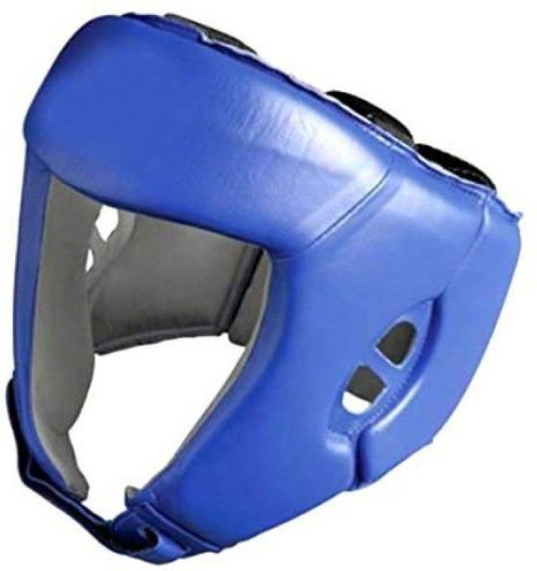 KK CRAFT Open Face Boxing Head Guard Synthetic Leather Blue, Head Guard xtra large Boxing Head Guard  (Blue)