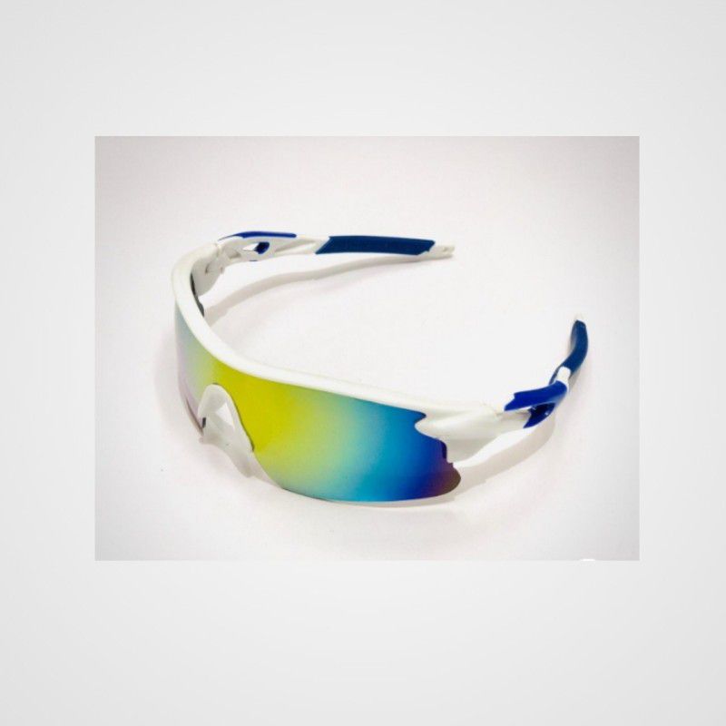 CRROPS Sports Goggles (White - Blue) for Cricket / Cycling / Running Cricket Goggles