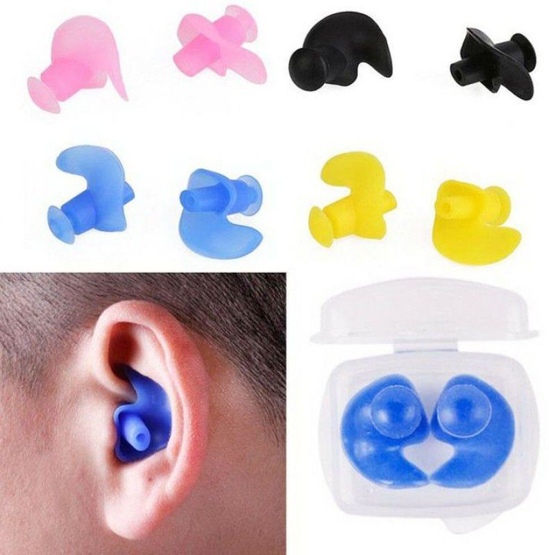 Aadhya Professional Waterproof Soft, Anti noise, Reusable Swimming Silicon Earplug Ear Plug  (Multicolor)