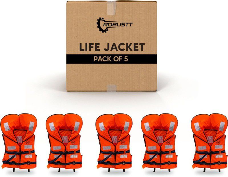 Robustt Polyster Fabric Life Jacket for Safety,Weight Capacity Upto 125Kg Swim Floatation Belt