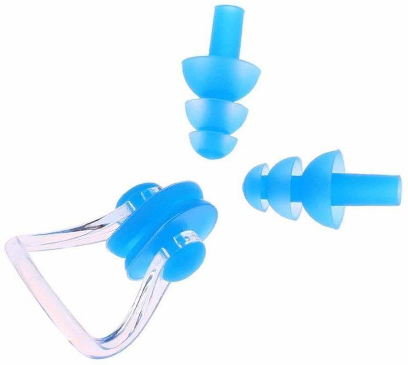 dpays Swimming Combo| Suitable for Men, Women, Girls, Boys, Kids Ear Plug & Nose Clip  (Blue)
