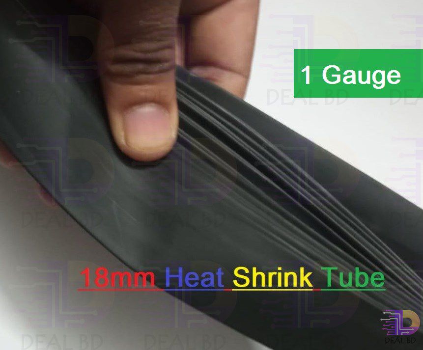 1 Gauge 18mm Heat Shrink Tube 18mm Black Heat shrink 1 Gauge Tubing Shrinkable Wrap Wire Cable Sleeve Set Heat Shrink Φ18mm Wire DIY Connector Repair
