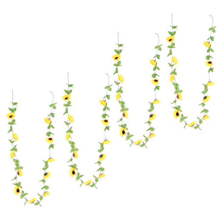 Artificial Sunflower Garland Flowers 4Pcs For Office