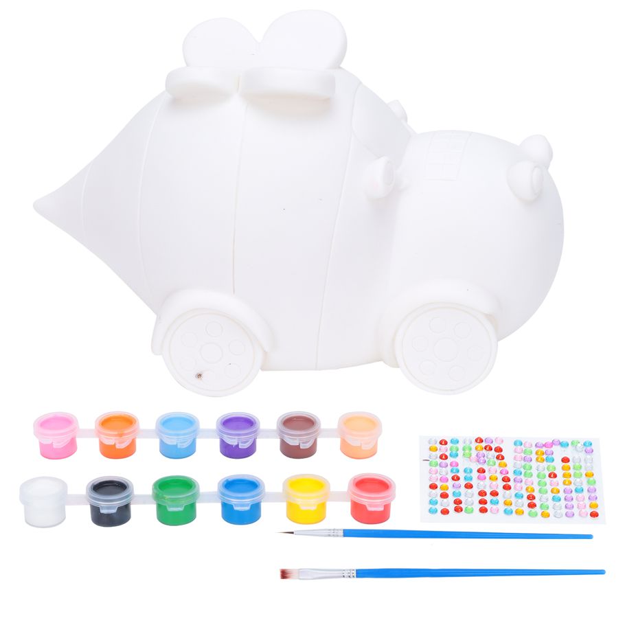 Liu Xing Small Bee DIY Saving Pot Graffiti Doll Toy with Paint Brush Colored Diamond for Children