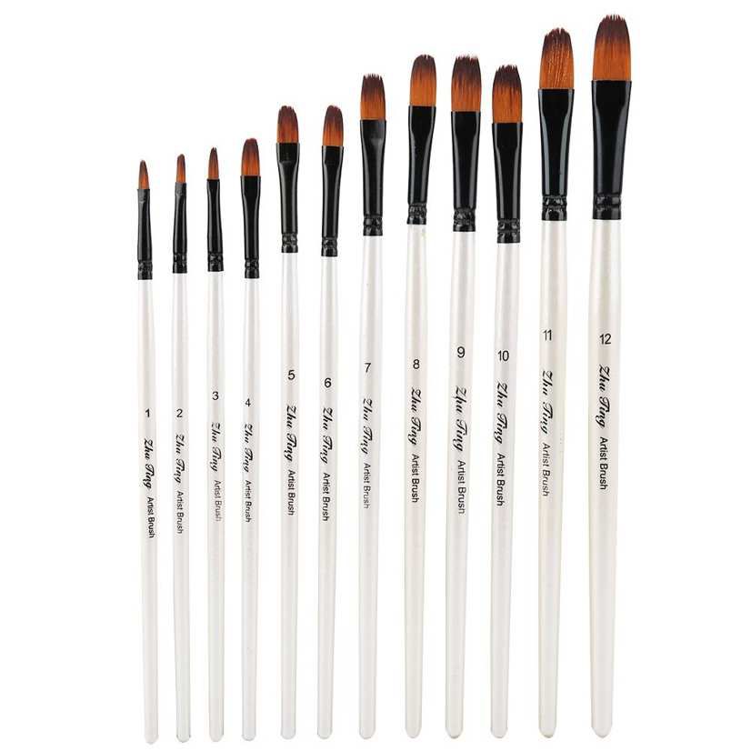 Paint Brush 12pcs Drawing Pen Set Art Gouache Water Color Oil Painting Tools