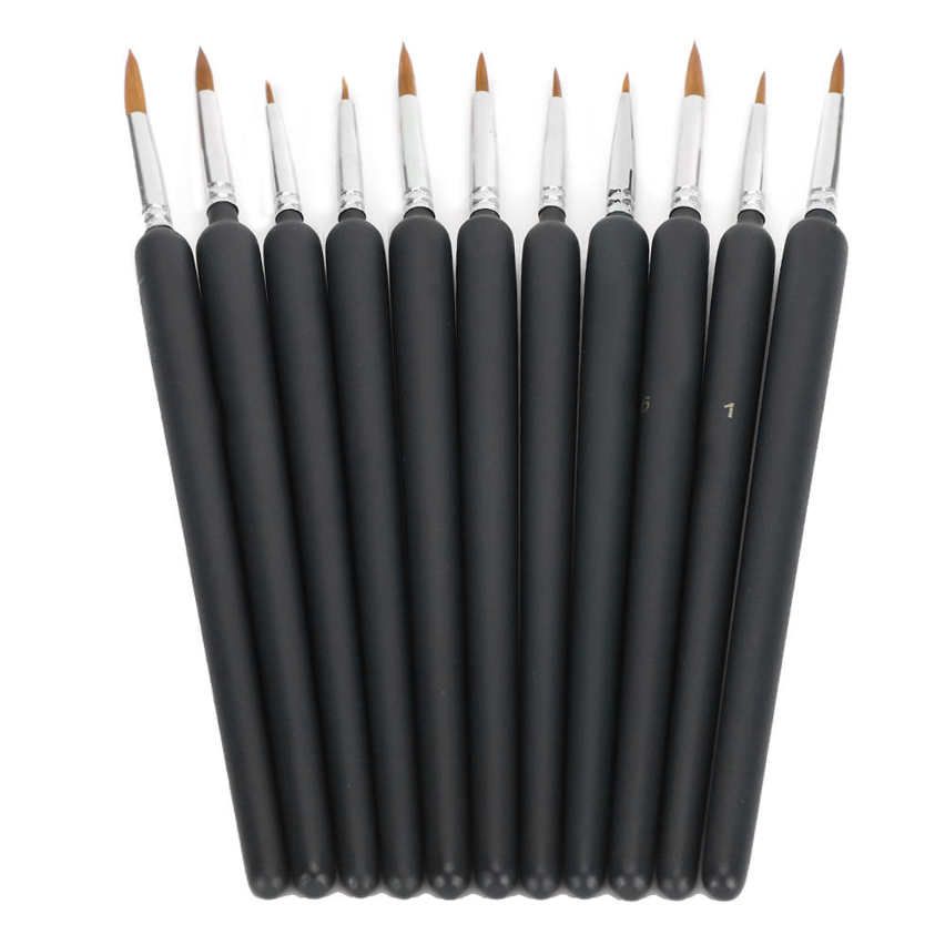 11 pointed tip artist paint brush set professional quality art craft