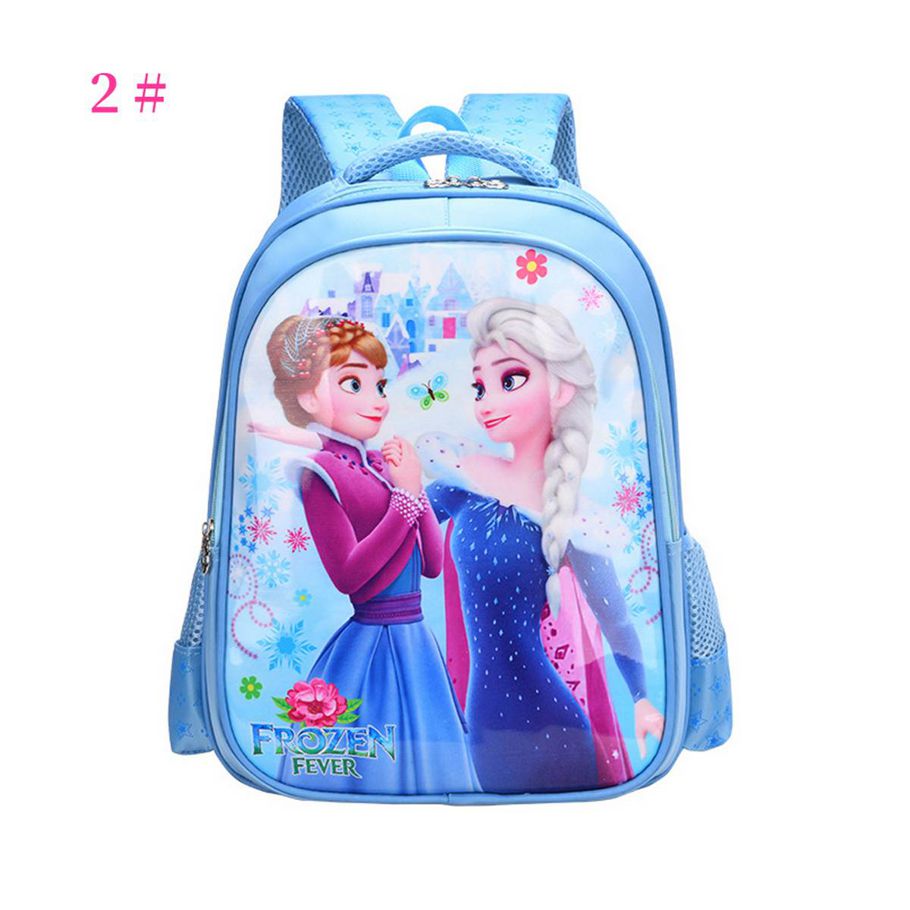 Kids Fashion Campus Backpack Lovely Girls Cartoon Frozen Prinss Print School Bag Children's Waterproof Breathable Lightening Shoulder Bag