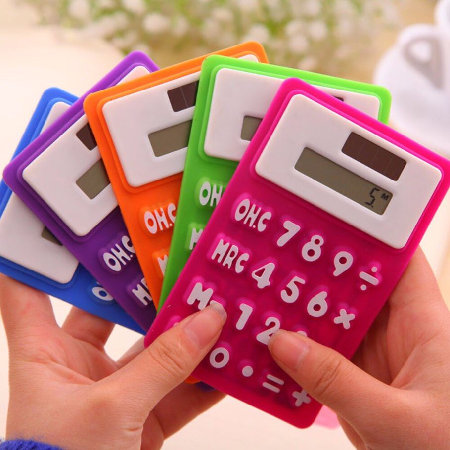 1 Pc/Pack Portable Foldable Solar-Energy Silica Gel Mini 8-Digital Calculator for School & Office & Home