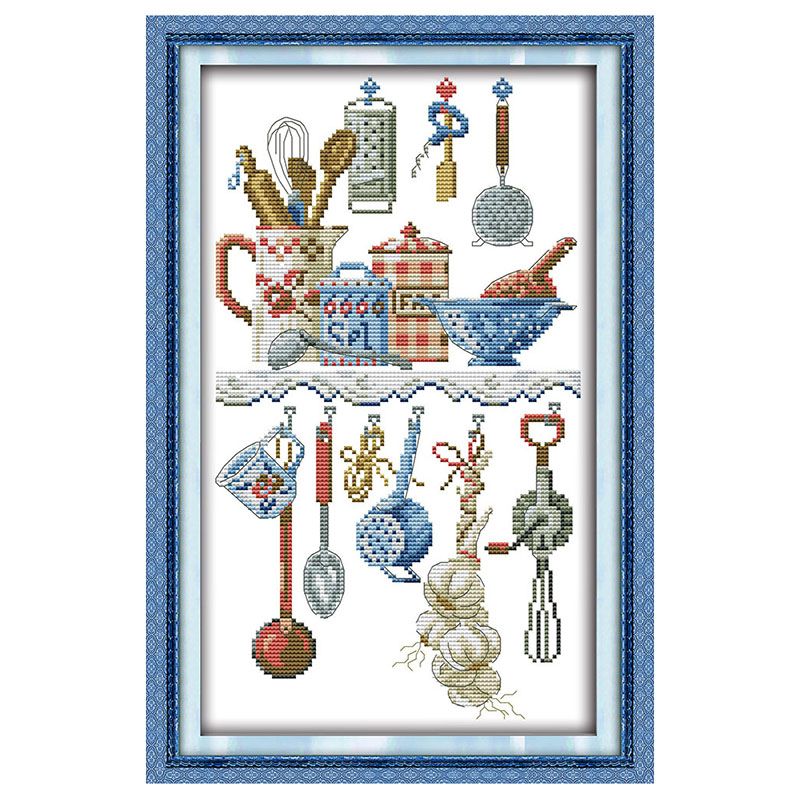DIY handmade embroidery cross stitch suit embroidery set printing kitchenware 29 * 48cm home decoration(null).